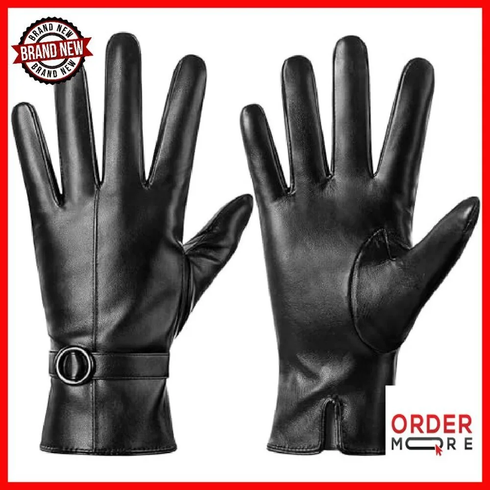 Womens Winter Leather Gloves Touchscreen Texting Warm Driving Lambskin